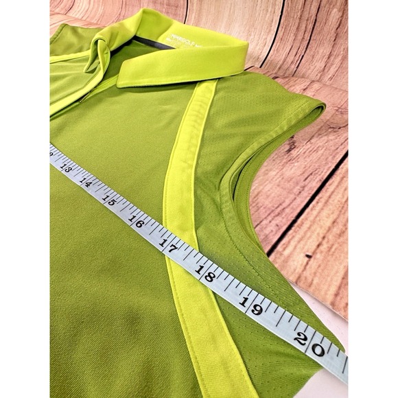 Nike Golf Fit Dry Woman Sleeveless Polo Tank Top Athletic Medium Green 1/4 zip - Picture 7 of 10
